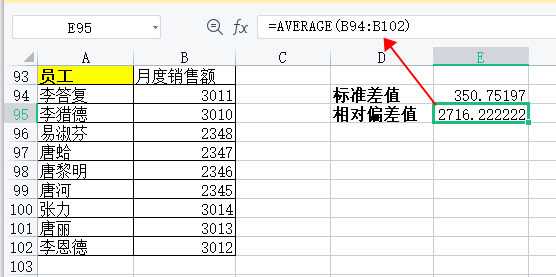 Excel怎样计算标准偏差值_Excel偏差值的计算标准