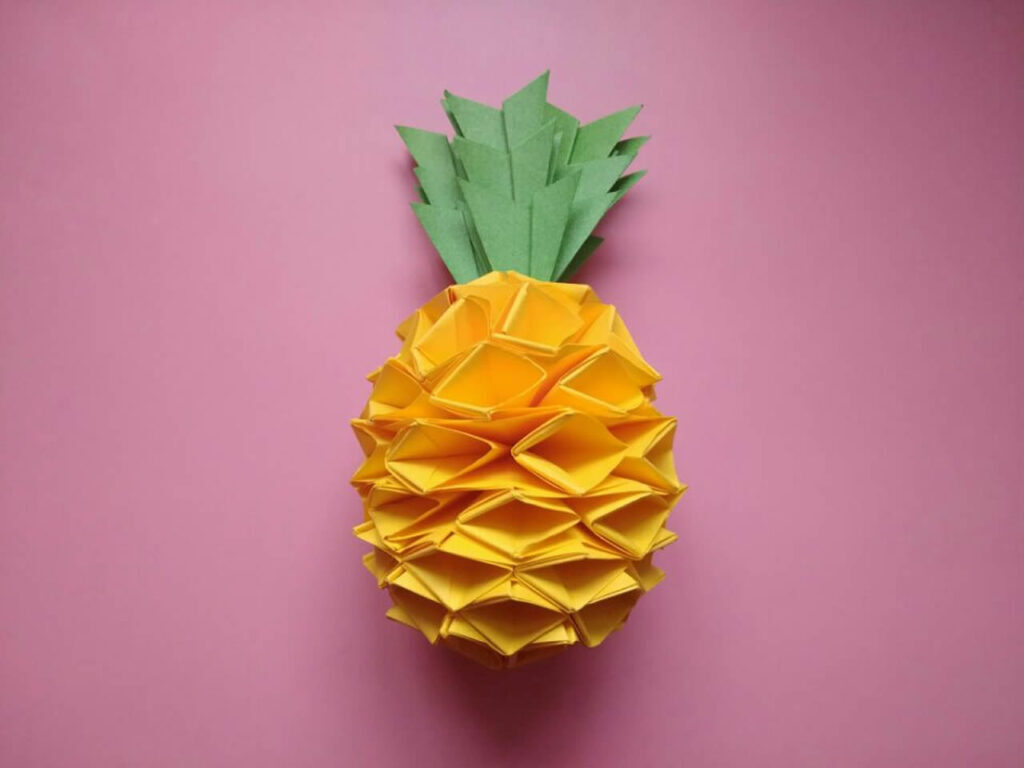 纸菠萝怎么折_纸菠萝的折法教程