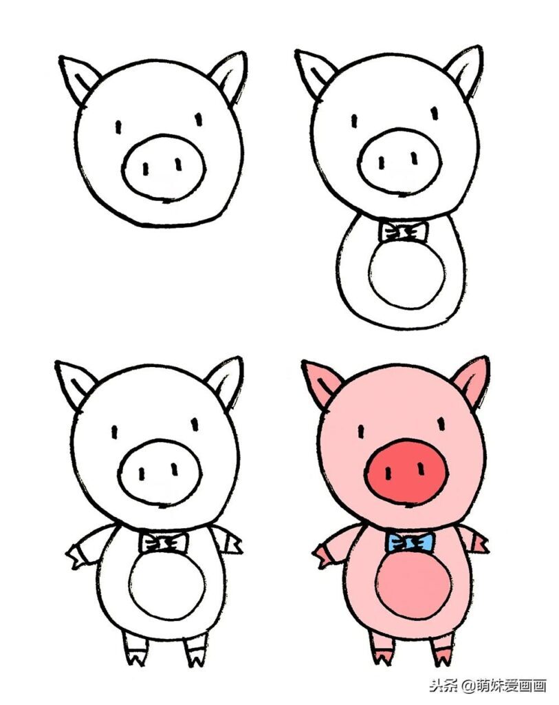 猪怎么画_猪的简笔画教程