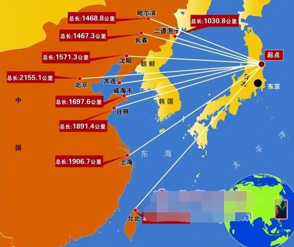 日本靠近中国哪个省？日本离福建近还是东北近？